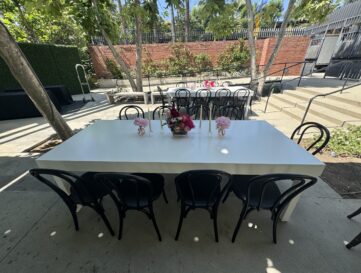 dining table rentals, party table rental, modern dining table rental, table rental los angeles
