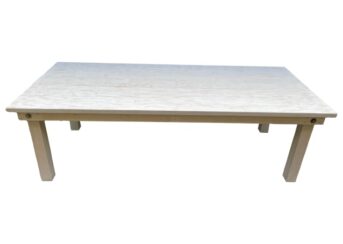 Farm Dining Table 40″ by 96″‘ – whitewash - LA Party Rentals