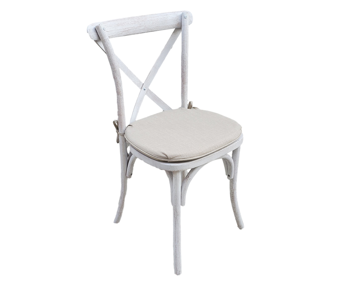 Cross Back Chair – Whitewash